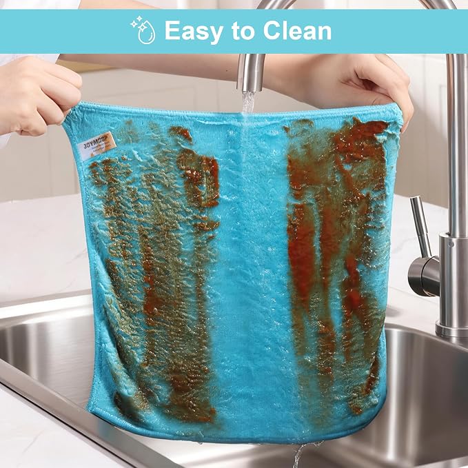 JOYMOOP Microfiber Cleaning Cloths Cyan, 11.8" x 11.8" Kitchen Towels – Reusable Cleaning Rags, Lint-Free, Super Absorbent Cleaning Cloths for Kitchen, Car, and Household Cleaning - Image 6