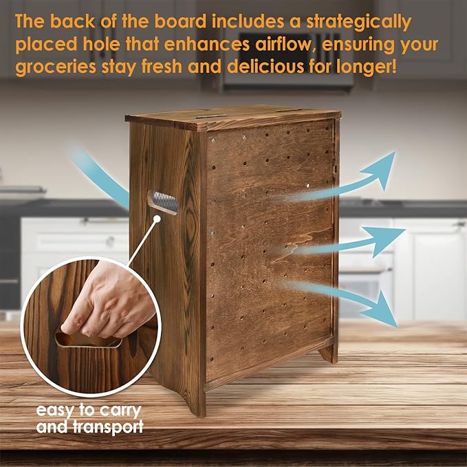 Ikee Design Free Assemble Wood Countertop Potato and Onion Storage Cabinet - Image 5