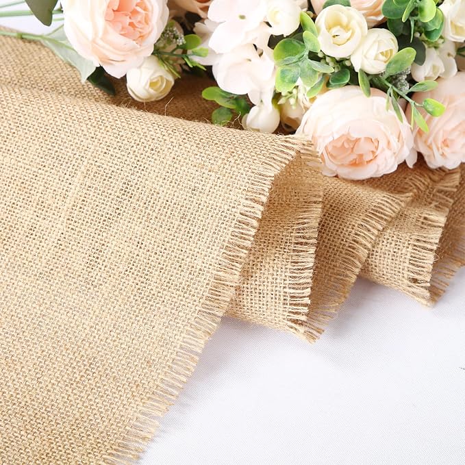 15 Pack Burlap Table Runners Bulk 12 x 71 Inch Rustic Jute Tablerunner Khaki Farmhouse Country Burlap Runners for Wedding Banquet Birthday Holiday Party Kitchen Dining Table Decorations(Tassel) - Image 4