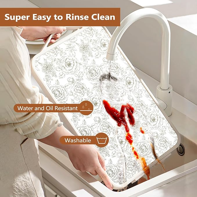 Shelf Drawer Liner for Kitchen Cabinets Non Adhesive, Slip Resistant Strong Grip Thickened Cabinet Liners for Shelves, Non Slip Plastic Shelving Paper for Cupboard, Dresser, Pantry(Rose, 17.5" x 20FT) - Image 4