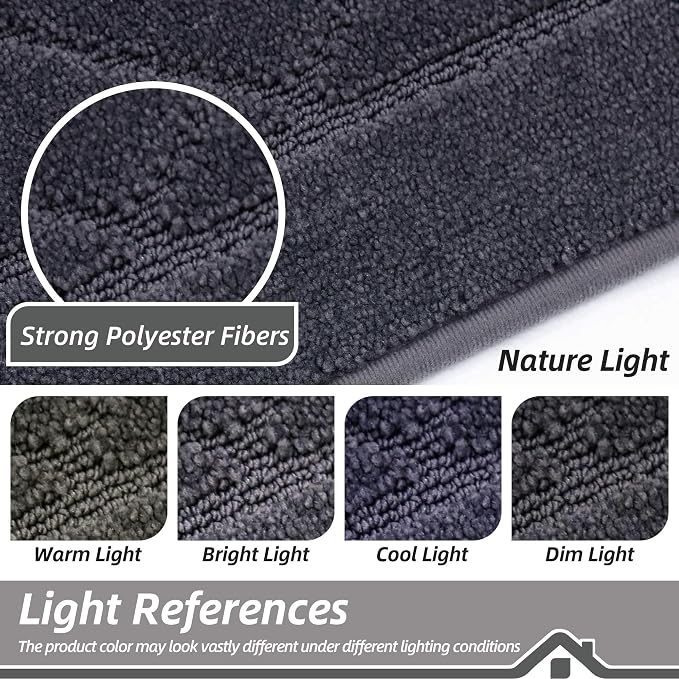 BEQHAUSE Dirt Trapper Door Mat 36" x 60", Doormat Non-Slip, Dark Grey - Image 7