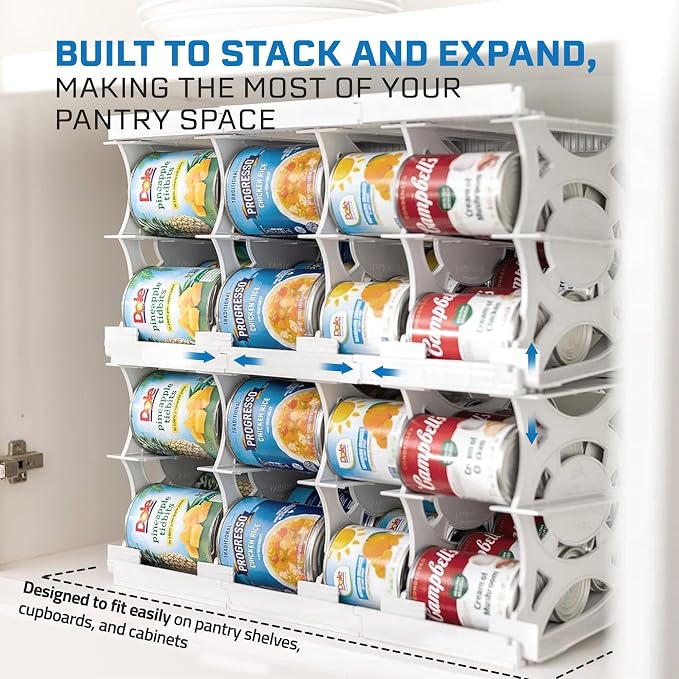 Shelf Reliance Cansolidator Pantry Plus - 1-Pack Can Organizer for Pantry, Stackable Soda Can Storage for Kitchen, Holds 60 Cans of Food or Soda - Image 4