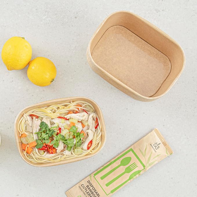 Heat Tek 34 Ounce To Go Containers 100 Greaseproof Serving Containers- Durable For Oven, Microwave And Freezer Use Stackable Kraft Paper Disposable Food Container For Takeouts- Restaurantware - Image 7