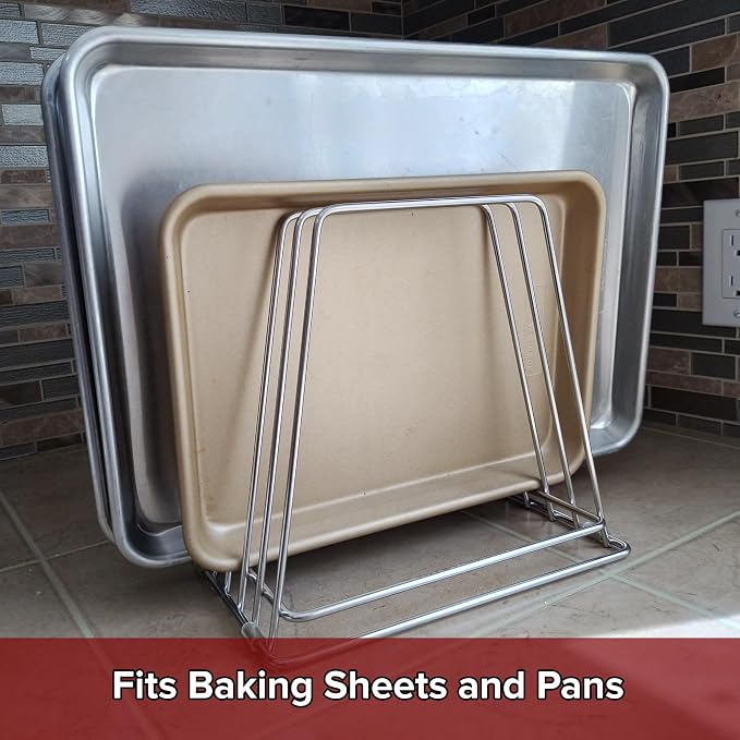 Thirteen Chefs Professional Kitchen Cutting Board Organizer, 1" Slot Stainless Steel Rack Fits Baking Sheets and Pans, NSF Approved for Commercial Restaurants - Image 7