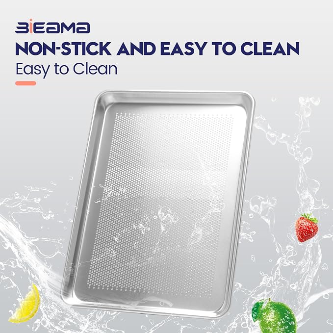 BIEAMA 6 Pack Perforated Half Size 18" x 13" Baking Sheet Pan | Aluminum Commercial Bakery Equipment Cookie Sheets, NSF Approved Baking Tray - Image 6