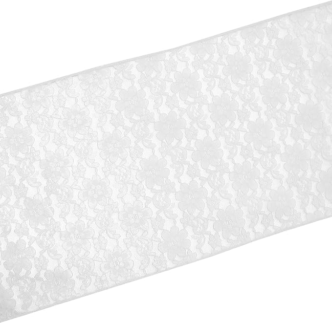 Zen Creative Designs 10 Pack Floral Lace Table Runner Sheer Lace Event Party Wedding Table Decor (12" by 108", White) - Image 2