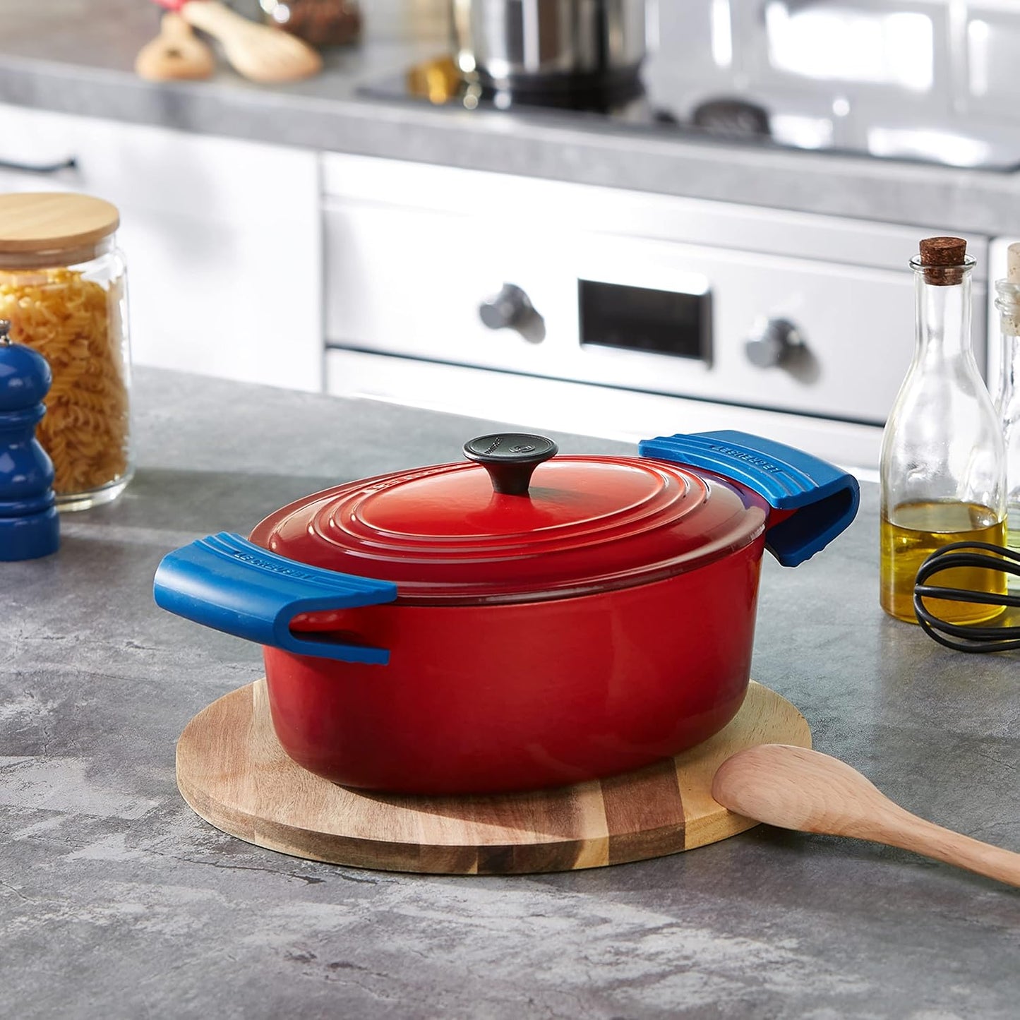 Le Creuset Silicone Set of 2 Handle Grips, 5" x 2 1/2" each, Marseille