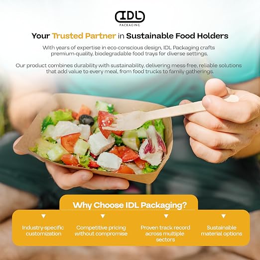 IDL Packaging 5 lb Kraft Paper Food Trays - Food-Safe Poly Coated for Extra Moisture Resistance - Proudly Made in USA - Serving Tray for Fries, Burgers, Appetizers (Pack of 1000) - Image 7