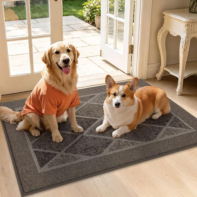 BEQHAUSE Dirt Trapper Door Mats 32" x 48", Non-Slip Washable, Brown - Image 8