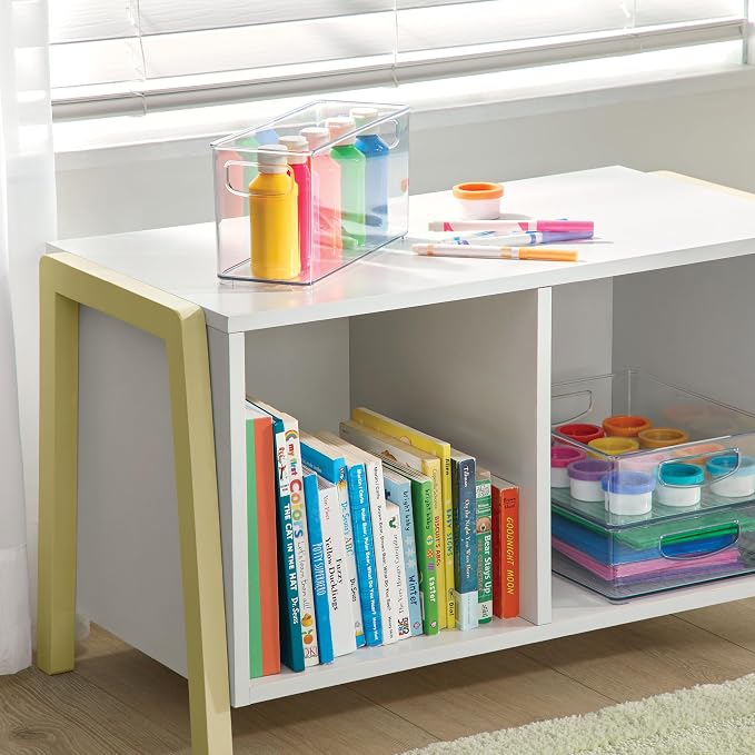 iDesign Slim Clear Plastic Stackable Storage Bin, Tall Narrow, 4-Pack | Kitchen or Pantry Organizer - Image 6