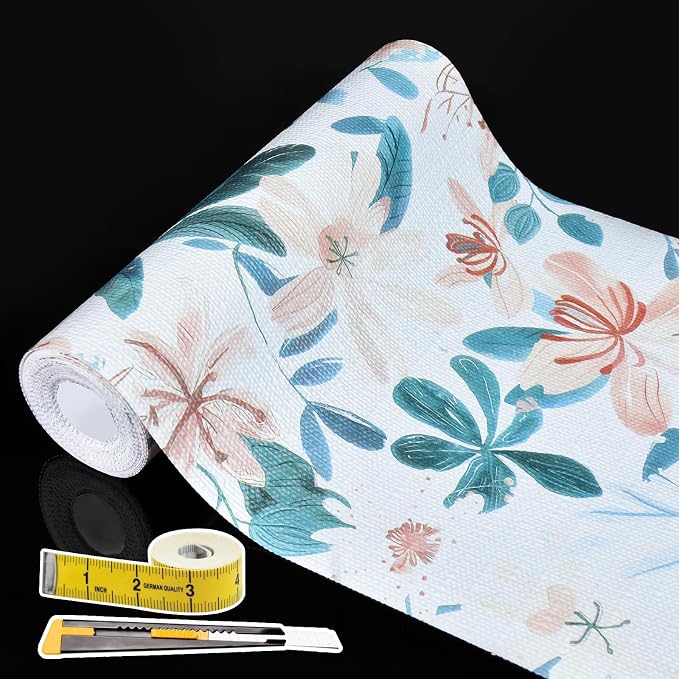 Shelf Liners Thickened Non-Slip Non Adhesive Pastel Floral & Bird Pattern by Oneoftheworld