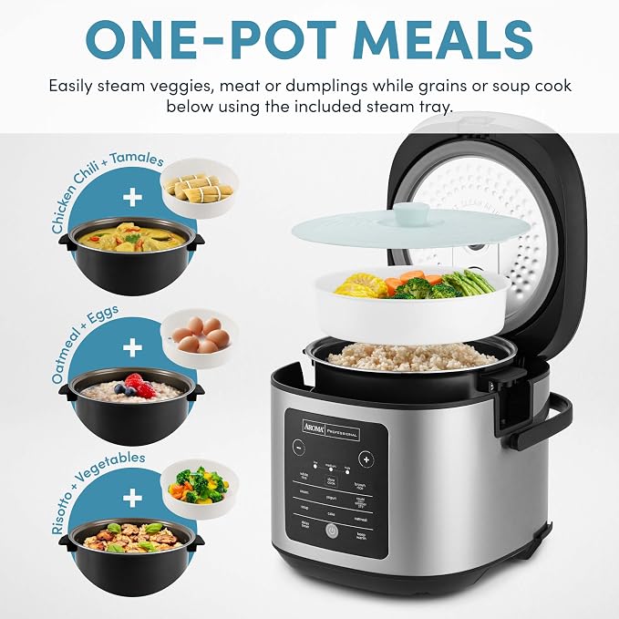 AROMA® 20-Cup Slow Cook Rice Cooker and Brown Rice Cooker with Lift-Out Pot Handles and Silicone Storage Lid — PFAS-Free CoreCoat™ Ceramic - Image 2