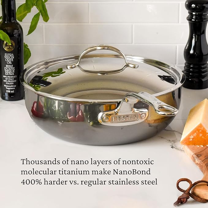 Hestan - NanoBond Collection - Titanium All-In-One Pan, Induction Cooktop Compatible, 3.5 Quart - Image 4