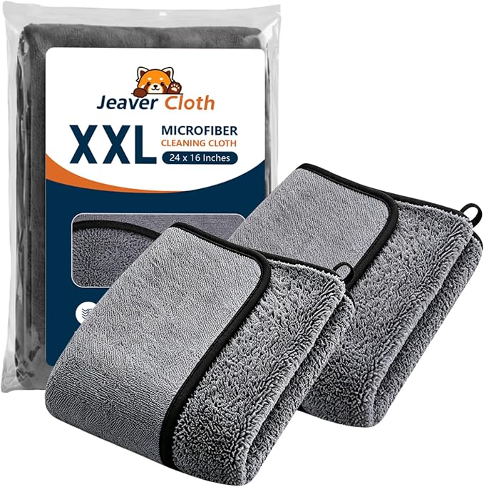 Window Cleaning Cloth XXL, 24x16 Inches Microfiber Cleaning Cloth, Reusable & Multi-Surface Cleaning Towels(2pcs) by JeaverClothWindowCleaningClothXXL