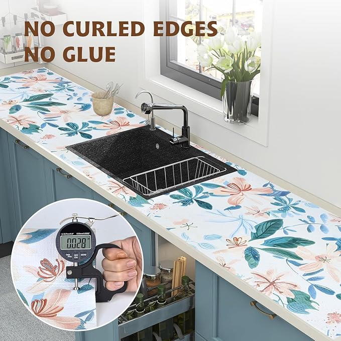 Shelf Liners Thickened Non-Slip Non Adhesive Pastel Floral & Bird Pattern - Image 8