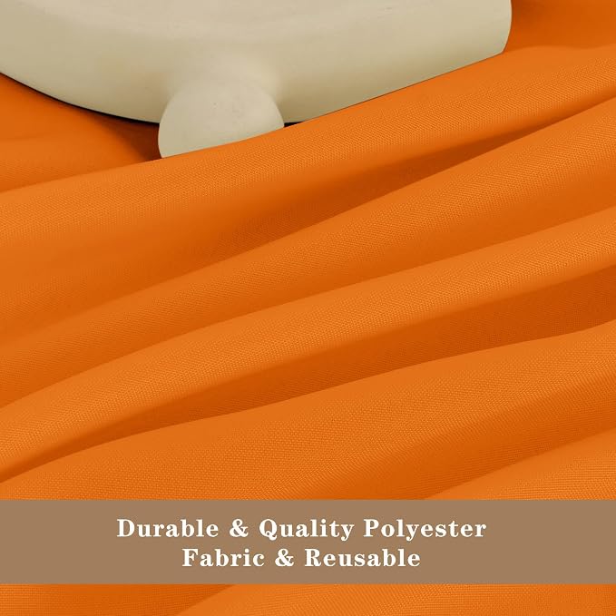 Fitable 6 Pack Orange Tablecloths 90x132 Inch for 6 Foot Rectangle Tables - Image 3