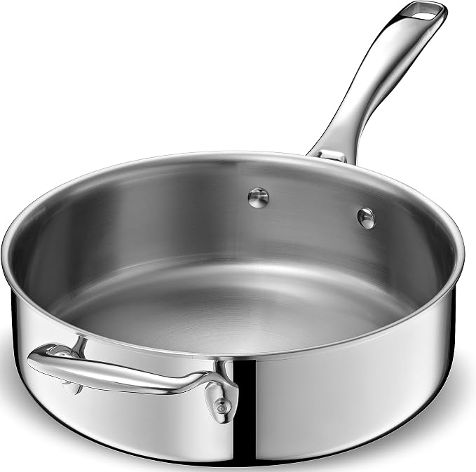 LEGEND COOKWARE 5-Ply Stainless Steel 3.5-Quart Saute Pan with Lid - Induction Compatible, Oven Safe 800°F - Non-Toxic, No Coatings - Even Heating, Won't Warp - Built to Last Generations - Image 7