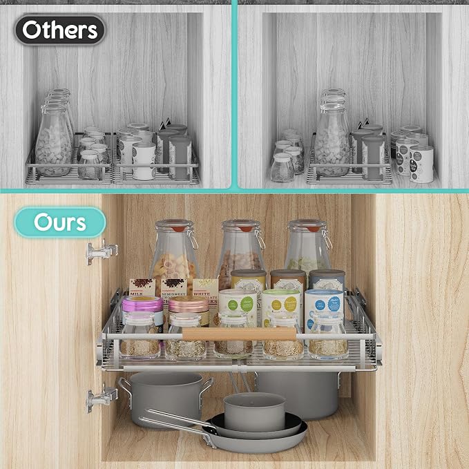 2Pack Expandable Pull Out Cabinet Organizer, 23.2-39.9" W x 22.5" D - Image 7
