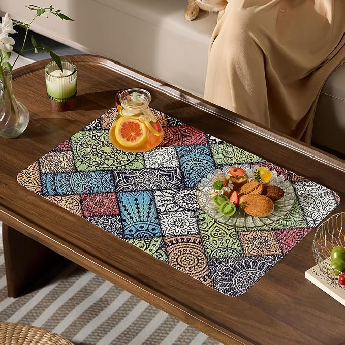 Quttisay Boho Kitchen Shelf Liner Non Adhesive Drawer Liners 12in x 16.4ft - Image 7