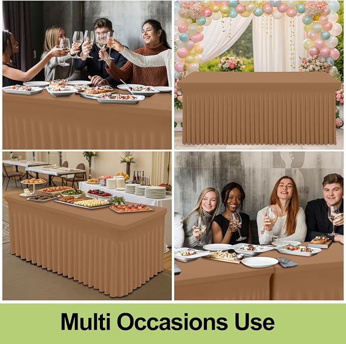 Smiry Spandex Elastic Fitted Table Cloth Skirt for 4FT Rectangle Table - Image 7