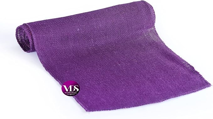 VDS Pack of 20, Burlap Table Runner 100% Natural Jute Rustic Hessian Table Cloth Centrepiece for Wedding Bridal Shower Birthday Event Party Banquet Table Decoration (Size 12X108 Inch)(Purple) - Image 4