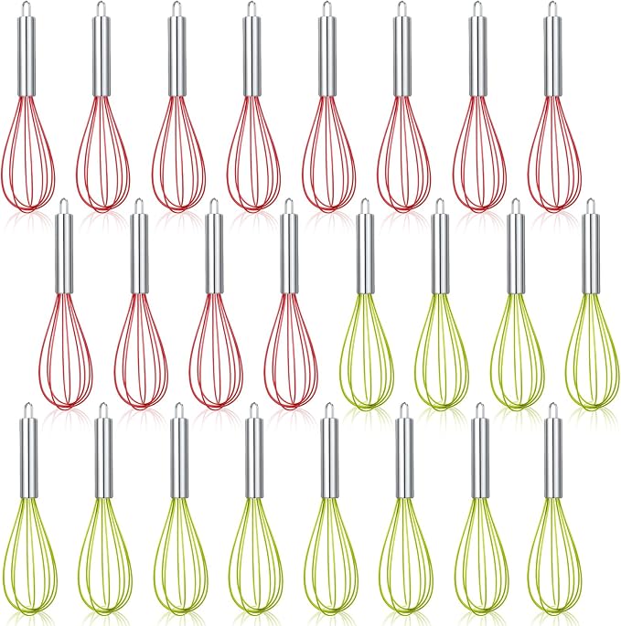 FoldTier 36 Sets 12 Inch Christmas Whisks Gifts DIY Fillable Christmas Tree Ornaments Xmas Colored Silicone Whisks for Cooking Heat Resistant Egg Beaters with Card Rope Bag for Candy Holder by FoldTier