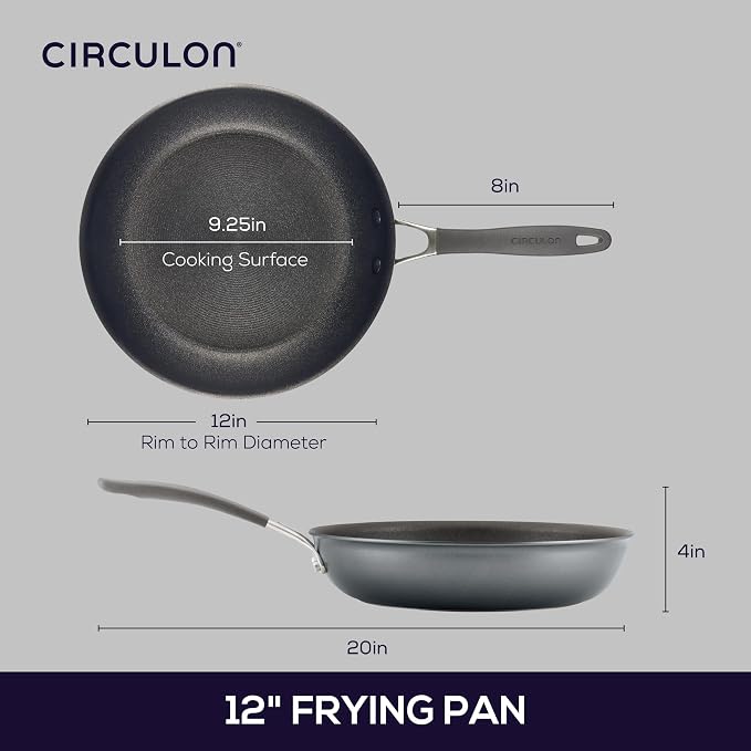 Circulon A1 Series with ScratchDefense Technology Nonstick Induction Frying Pan/Skillet, 12 Inch, Graphite - Image 2
