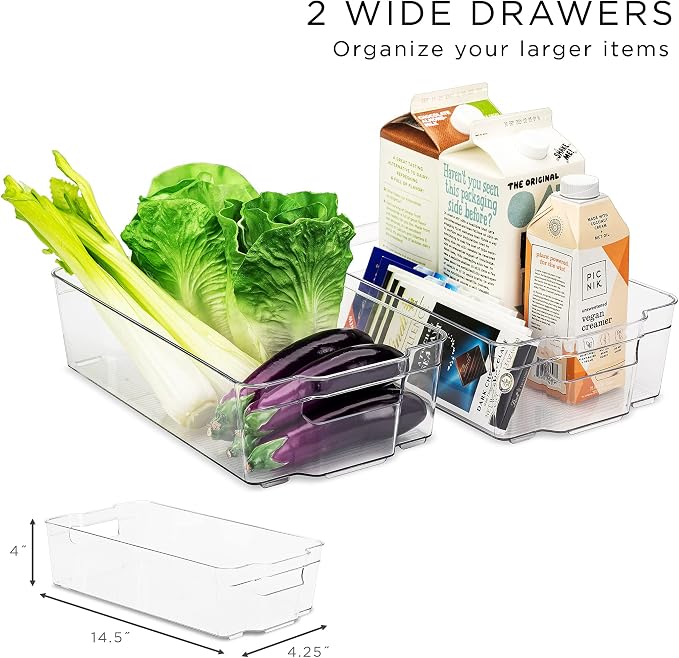 Sorbus Fridge Organizers and Storage Bins for Pantry & Fridge (6 Piece Set) | Stackable design maximizes shelf and cabinet space; useful for refrigerator, freezer and household organization. - Image 5