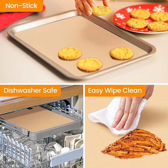 Silicone Baking Mat Roll-Non-slip Silicone Kitchen Counter Mat, Countertop Protector, Silicone Pastry Mat, Non-Stick Reusable Air Fryer Linner, Pan Liner, Oven Liner, Freeze Dryer Mat - Image 4