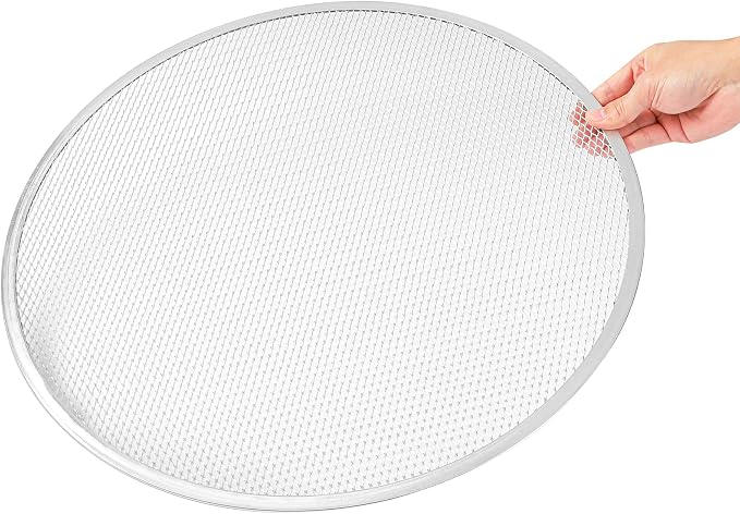 Restaurantware 19 Inch Aluminum Pizza Screen Pack of 36 Mesh Baking Tool For Crispy Crust, Lightweight Stackable Seamless Rim Rust-Resistant Baking Screen, Reusable for Pizzerias, Home Oven Use - Image 8