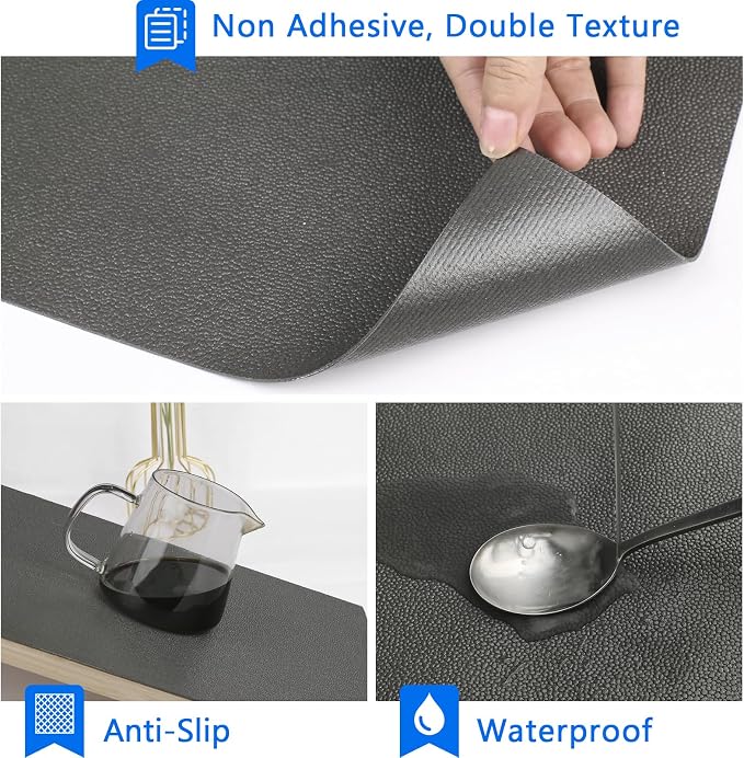 WochiTV Shelf Liner for Cabinets, Drawer Non Adhesive Non Slip Foam Mat for Kitchen, Pantry, Bathroom, Cupboard, Garage, Closet, Shelves, Drawer, Tool Box, Gray 11.8 x 354 inches - Image 2