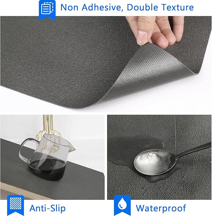 WochiTV Shelf Liner for Cabinets, Drawer Non Adhesive Non Slip Foam Mat for Kitchen, Pantry, Bathroom, Cupboard, Garage, Closet, Shelves, Drawer, Tool Box, Gray 11.8 x 59 inches - Image 2