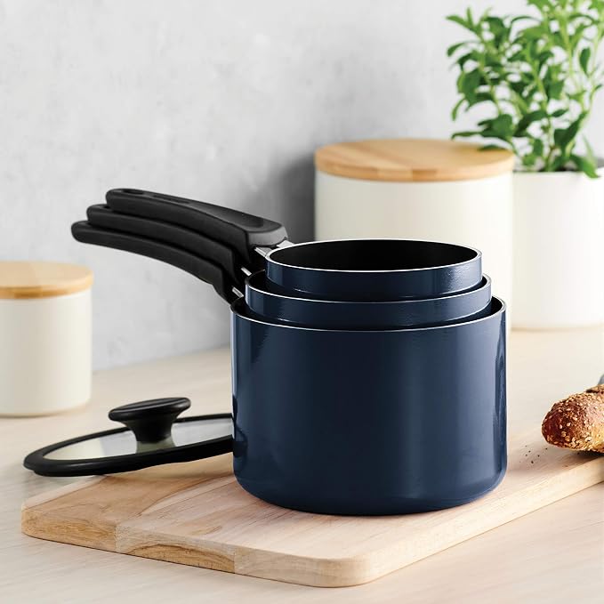 Tramontina Non Stick 6-Piece Nesting Sauce Pan Set with Lids - Naval - Image 5