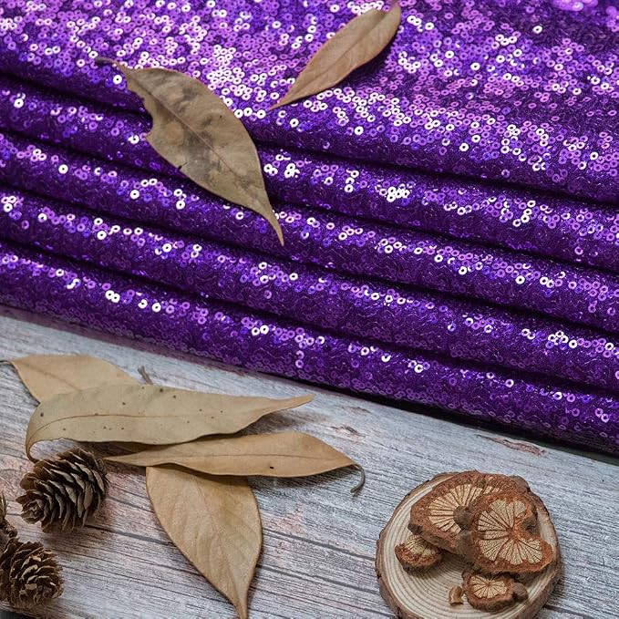 JYFLZQ Purple Sequin Tablecloth, Glitter Party Table Cover 90 Inch Round - Image 8