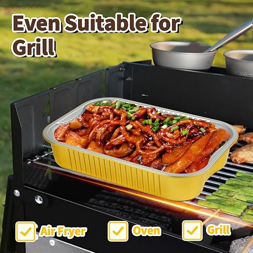 30-Pack 9x13 Gold Aluminum Foil Pans | Heavy Duty Half Size Baking Pan - Image 5