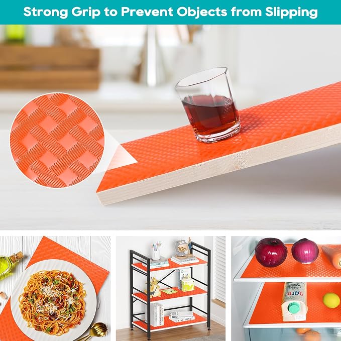 Shelf Liners for Kitchen Cabinets, Fridge Liner Red 11.8"× 59" - Image 7