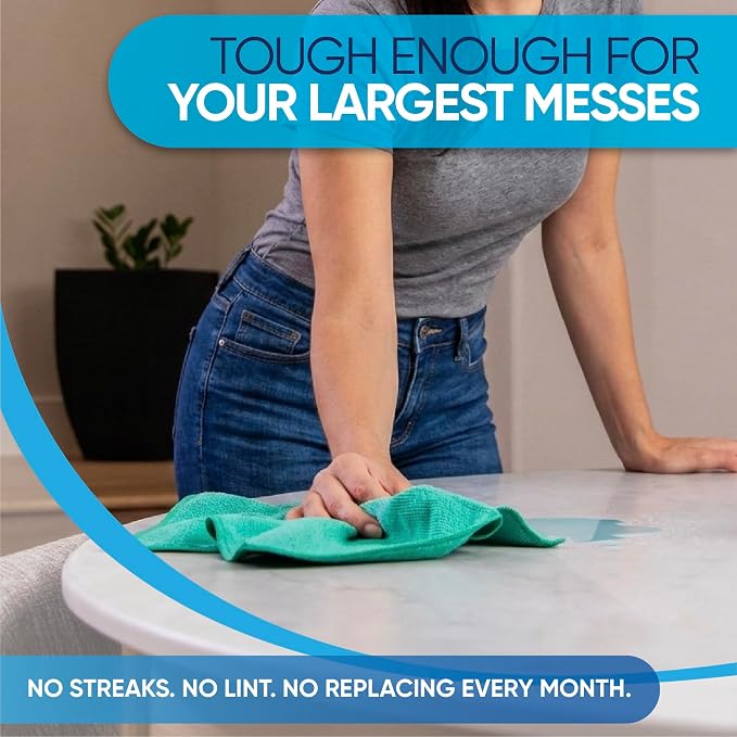 Microfiber Wholesale Bulk 16" x 16" All Purpose Towels Case Quantity (200 Count) | Large | No Fraying | High Density Microfiber | Zero Chemical Cleaner | Long-Lasting (Blue) - Image 6