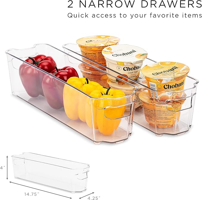 Sorbus Fridge Organizers and Storage Bins for Pantry & Fridge (6 Piece Set) | Stackable design maximizes shelf and cabinet space; useful for refrigerator, freezer and household organization. - Image 6