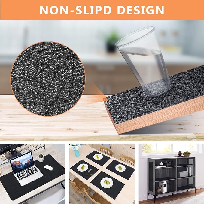WochiTV Shelf Liner for Cabinets, Drawer Non Adhesive Non Slip Foam Mat for Kitchen, Pantry, Bathroom, Cupboard, Garage, Closet, Shelves, Drawer, Tool Box, Black 17.5 x 118 inches - Image 3