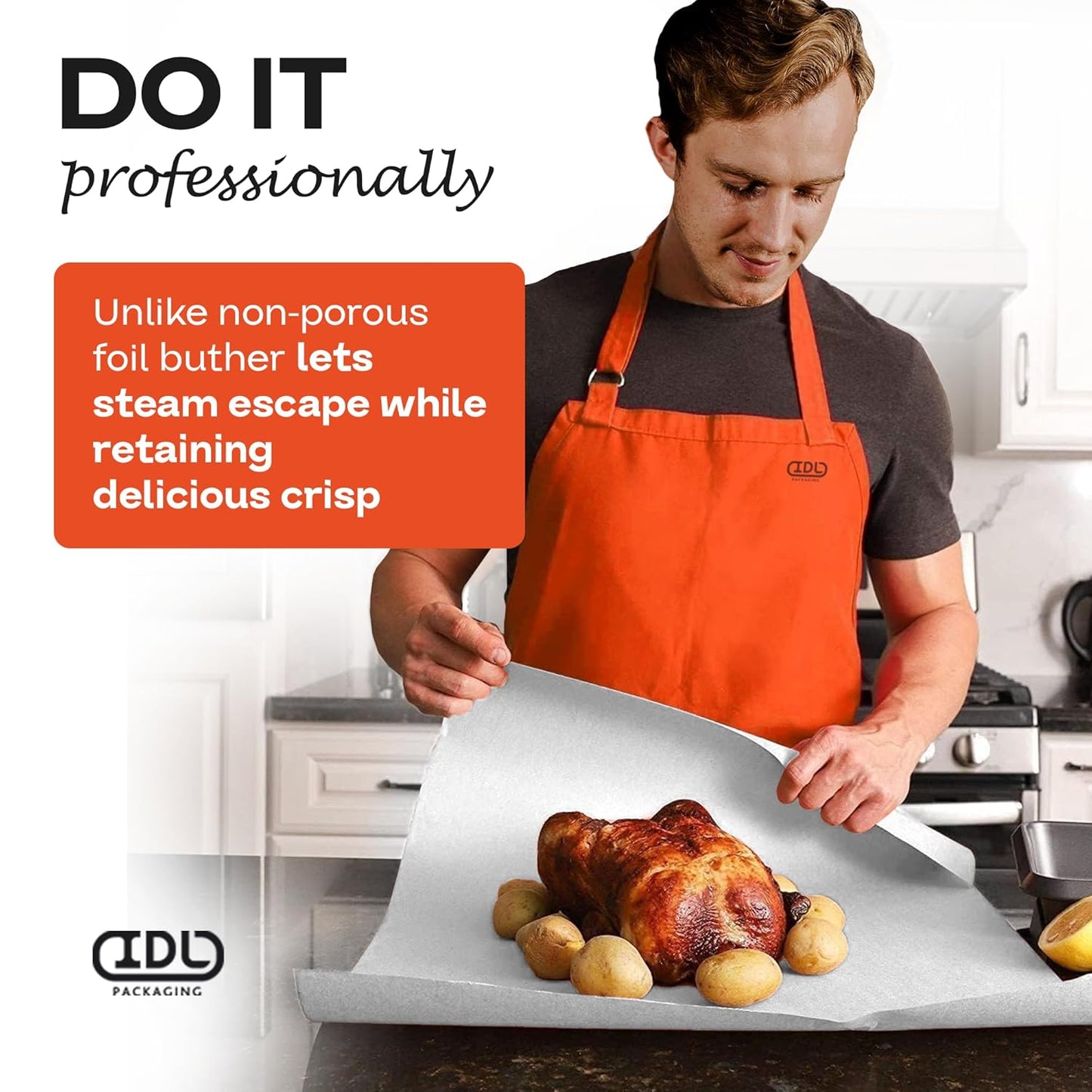 White Butcher Paper 18" x 12000" (1000 feet) - USA-Made Natural Butcher Paper Roll for Meat and Fish - Uncoated, Unwaxed & Food-Grade Material for Smoker, Grilling & BBQ by IDL Packaging