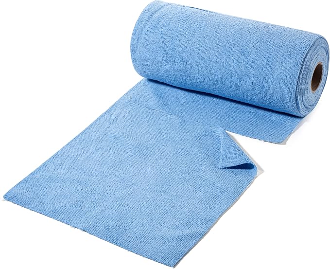 enspire; 50-Count Premium Microfiber Towels on a Roll; 12" x 12", Blue (905006P6) (6 Rolls, 300 Towels) - Image 3