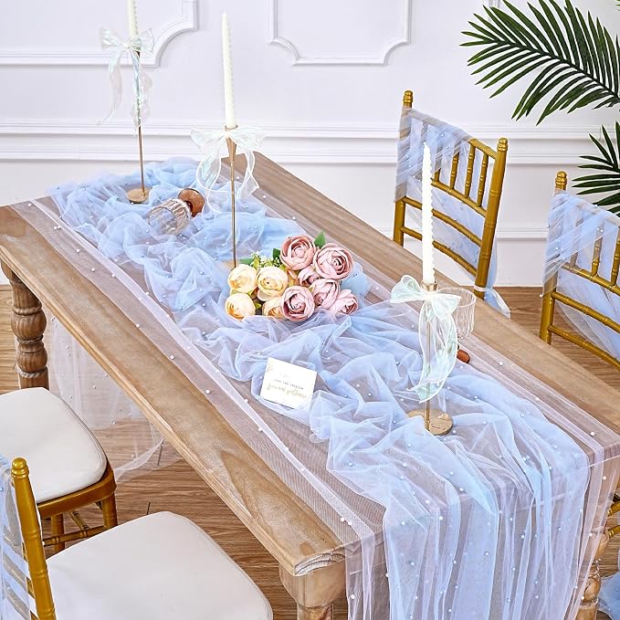 Pearl Table Runner Wedding Centerpieces 10ft Pearl Table Decor 29x120 Inch - Image 2