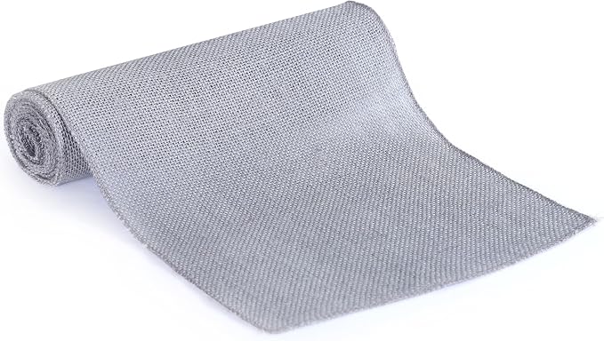 MDS® Pack of 25 Natural Burlap Table Runner, 12 x 72 Inch, Jute Rustic Farmhouse Boho Table Decor for Wedding Reception, Dining Table, Bridal Shower, Baby Shower & Party Decorations - Silver Grey - Image 4