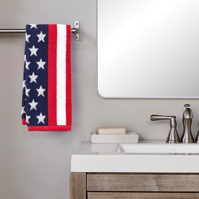 SKL Home American Flag Hand Towel Set-2pc, 100% Cotton, Reversible, Multi - Image 4