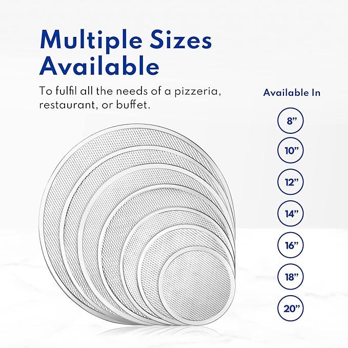 New Star Foodservice Restaurant-Grade Seamless Aluminum Pizza Baking Screen, 14 Inch, Pack of 6 - Image 7