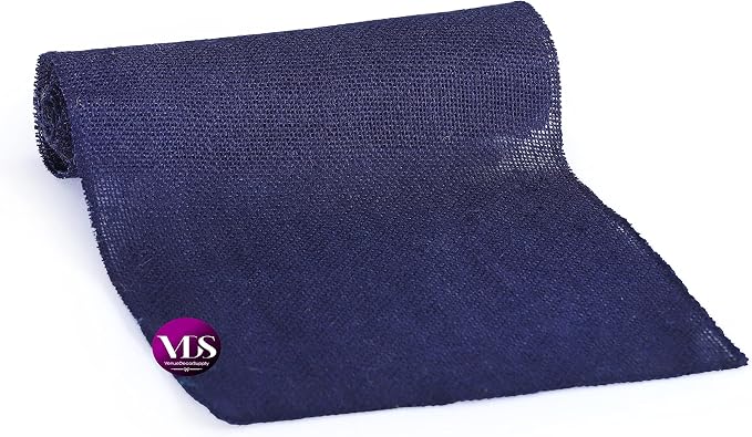 VDS Pack of 25, Burlap Table Runner 100% Natural Jute Rustic Hessian Table Cloth Centrepiece for Wedding Bridal Shower Birthday Event Party Banquet Table Decoration (Size 12X108 Inch)(Navy Blue) - Image 4