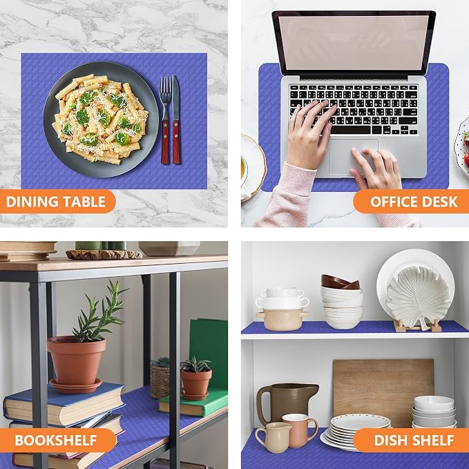 Shelf Liners for Kitchen Cabinets, Drawer, Fridge Liner Blue 17.5"× 393.7" - Image 2