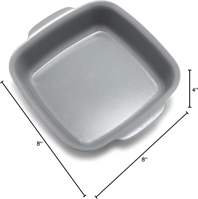 GreenPan Premiere Ovenware Healthy Ceramic Nonstick 8" Square Cake Baking Pan, Cast Aluminum Bakeware, Warp-Free, Oven and Broiler safe to 600F, Dishwasher Safe, PFAS-Free, Gray - Image 10