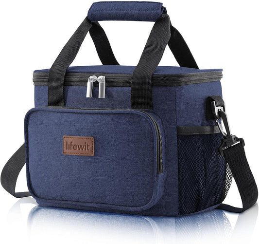 Lifewit Large Lunch Bag Insulated Lunch Box Soft Cooler Cooling Tote for Adult Men Women, Dark Blue 12-Can (9L)