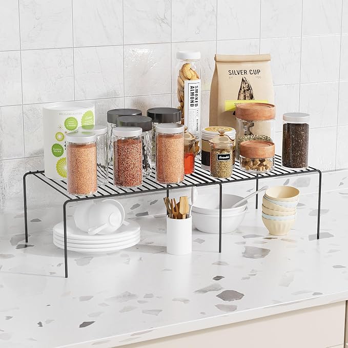 2Pack Expandable Storage Shelf, 13.5"~23" L x 9.4" W x 5.5" H, Black - Image 2